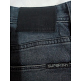 Pantalón Super Dry 34 X 32 Straight Color Azul Negro Oscuro 