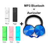 Reproductor Mp3 Bluetooth 8gb + Auriculares Cascos Azul (1)