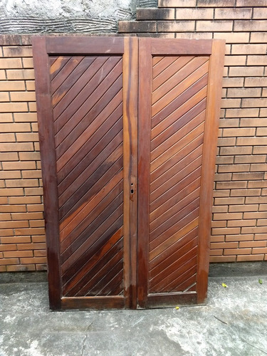 Porta De Madeira Maciça Antiga 2 Folhas - Modelo 110