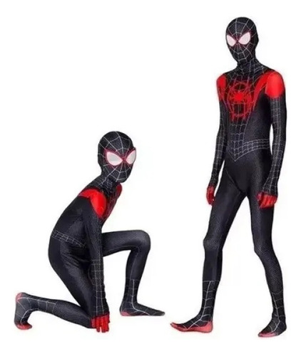 Traje Do Homem-aranha Miles Morales Cosplay Crianças Adultos