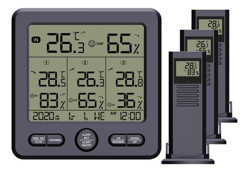 Termohigrómetro Digital Inalámbrico Interior Exterior Con 3