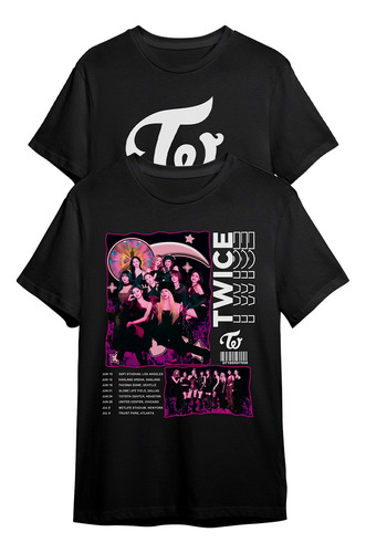 Kit 2 Camisetas Twice Kpop Tour Ready To Be E Logo Grupo