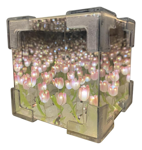 Lâmpada De Espelho De Flores Diy Tulip Cube