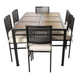 Mueble De Terraza Comedor Fierro 6 Personas