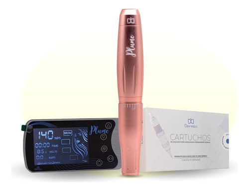 Kit Dermógrafo Dermia Pen Plume Rose + 10 Agulhas