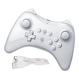 Controle Pro Sem Fio Compatível Nintendo Wii U Wireless Cor Branco