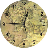 Youtary Patrón De Mapa De La Tierra Media Reloj De Pared Dec
