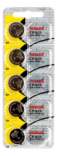 Tira 5 Pilas  Cr1620 Tipo Botón Japonesa /maxell 