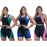 Kit 3 Conjuntos De Ginástica Feminino Roupa Academia Fitness