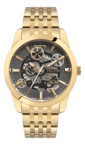 Relógio Technos Masculino Automático Dourado 8215at/1p