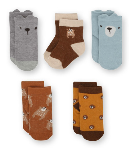 Pack Calcetines De Niño 5 Calcetines Mostaza (0m A 09m)