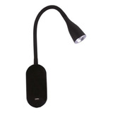 Velador De Led Con Usb Pared Brazo Flexible Interelec Color De La Estructura Negro Color De La Pantalla Blanco