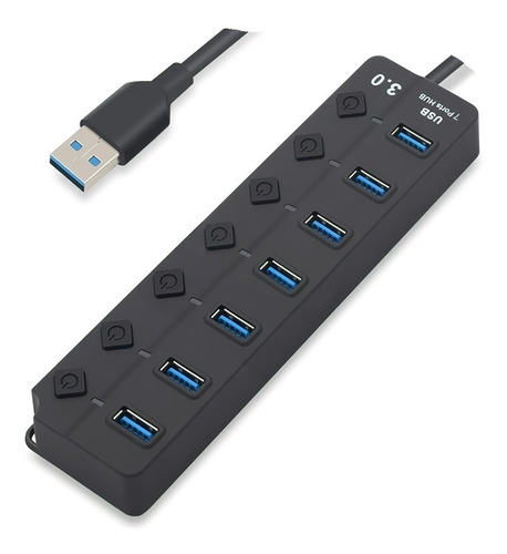 Hub Multipuertos Usb 3.0 X7 Puertos Switch Individual Led