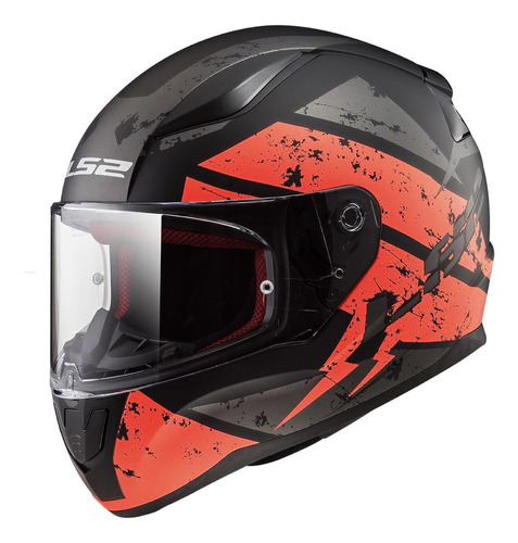 Casco Para Moto Ls2 Rapid 2 Deadbolt Negro/ Naranja