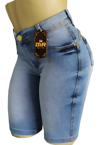 Kit 5 Bermudas Ciclista Meia Coxa Plus Size Feminino Jeans 