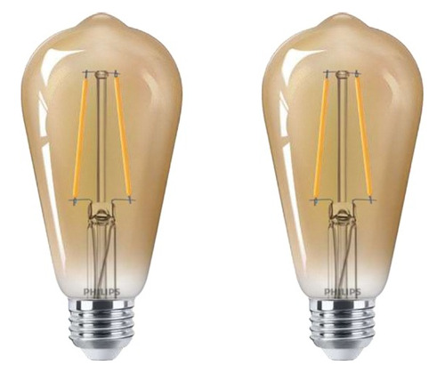 Foco Philips Tipo Vintage Led E26 2pack 120v 300lm 2000k 