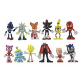 12pcs Sonic The Hedgehog Figura Juguete Model Navidad Regalo