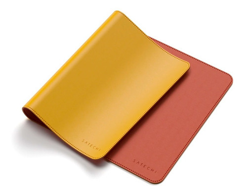 Desk Pad Para Escritorio Mouse Eco Cuero Doble Color Satechi Color Amarillo/naranja