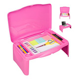 Pink Folding Lap Desk - Foldable Table For Work, Study,...