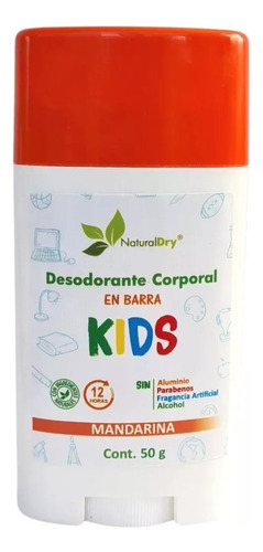 Desodorante Para Niños Naturaldry Kids 12 Hr Mandarina