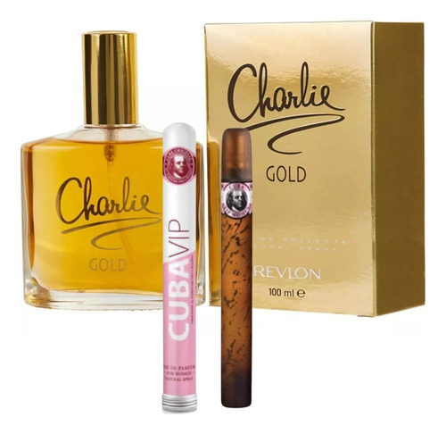 Charlie Gold Revlon 100ml Dama Original+perfum Cuba Vip 35ml