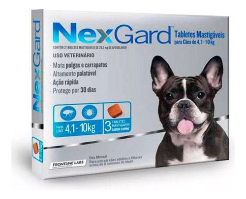 Nexgard Antipulgas E Carrapatos  4,1 A 10kg C / 3 Tabletes