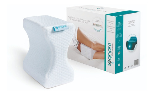 Sognare® Orthopedic, Almohada Ortopedica Para Piernas, Alinea Cadera Al Dormir, Funda Lavable, Tecnología Cooltec Gel, Material: Espuma De Memoria