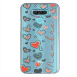 Funda LG Antigolpes Corazones Personalizada Con Nombres