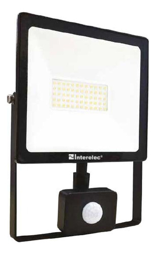 Reflector Led 50w Luz Fria Sensor Movimiento Ip44 Interelec