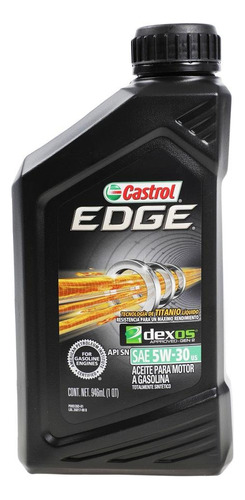 2 Pack Aceite Para Motor Sintetico Edge Castrol 5w30