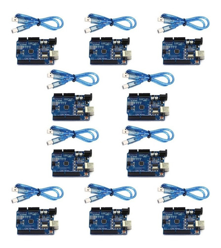 10 Pzas Uno R3 Smd Con Cable Compatible Con Ide Arduino