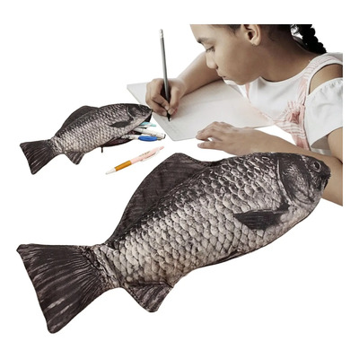 Soporte Divertido Para Peces Y Estuche Para Lápices De Peces Negro Lisa