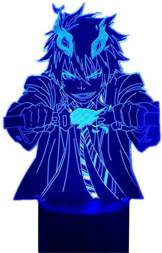 3dyycx 3d Led Light Anime Blue Exorcist Rin Figura Acrã...
