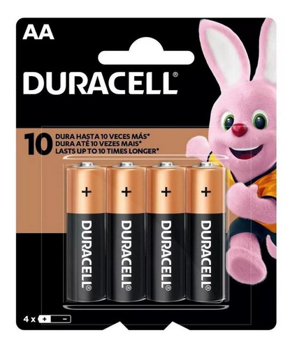 Pilas Duracell Alcalinas Aa Paquete De 4 Unidades Original