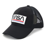 Gorra Trucker Nasa Con Visera Unisex Bordada Red Ajustable 