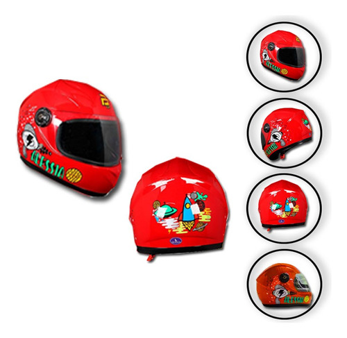 Casco Cerrado Niño Planet Rojo Envio Gratis