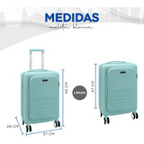 Maleta De Mano Linium Equipaje Para Cabina Avión Candado Tsa Color Aqua