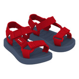 Sandalias Rider Free Papete Niño Azul Rojo