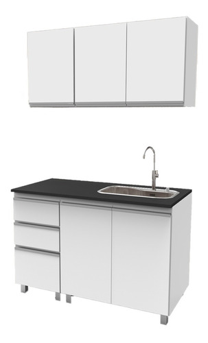 Muebles De Cocina 1.20 Bajo Mesada + Alacena Melamina Leplac