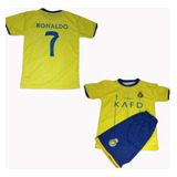 Kit Futebol Infantil Cr7 Al Nassr Amarelo Pequeno Craque