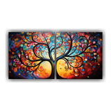 140x70cm Cuadro Decorativo Abstracto: Árbol De La Vida Bril