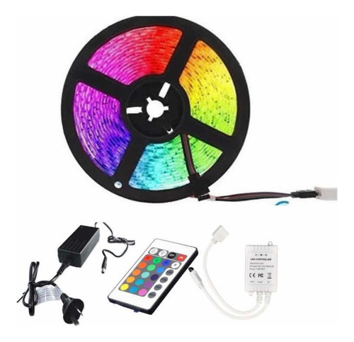 Kit Led Multicolor 5m Flexible Control Remoto Color De La Luz Rgb