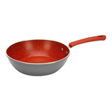 Panela Wok Indução Brinox Revestim Cerâmico De Alumínio 24cm