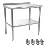 Mesa De Acero Inoxidable 36' X 24'' Para Cocina Comercial Y 