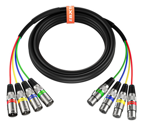Ebxya Cables Xlr Snake De 10 Pies De 4 Colores, Cable De Con
