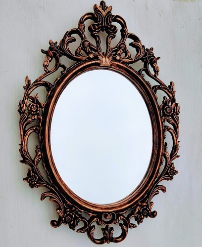 Espelho Oval Grande Provençal Antigo Decoração
