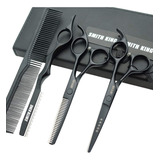 5.5 Inches Hair Cutting Scissors Set With Razor Combs Let...