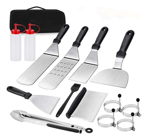 15 Pcs Kit Accesorios Plancha Espátulas De Metal Planas