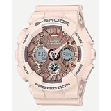 Reloj Casio G-shock Gmas120mf-4a Análogo Digital Rosa Color De La Correa Rosa Pálido