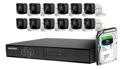 Kit Seguridad Hikvision Dvr 16 + 1tb + 12 Camara 1080p Cuota